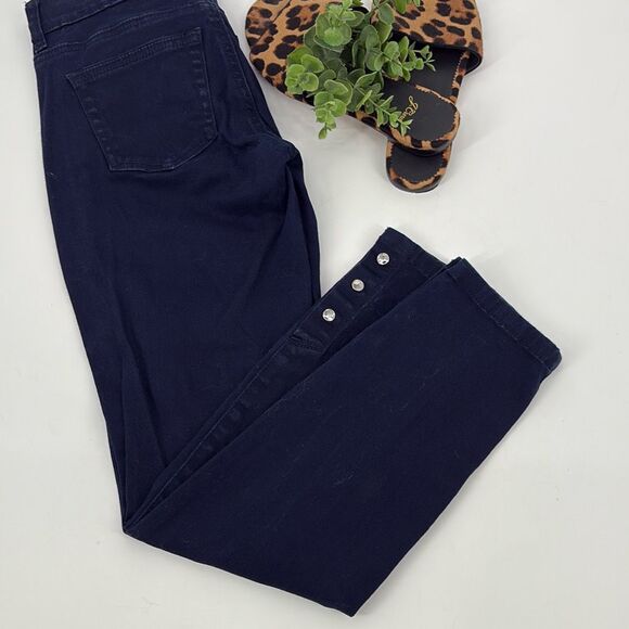 White House Black Market‎ Navy Skinmer Cropped Ankle Button Slim Pants 2P - Picture 1 of 8